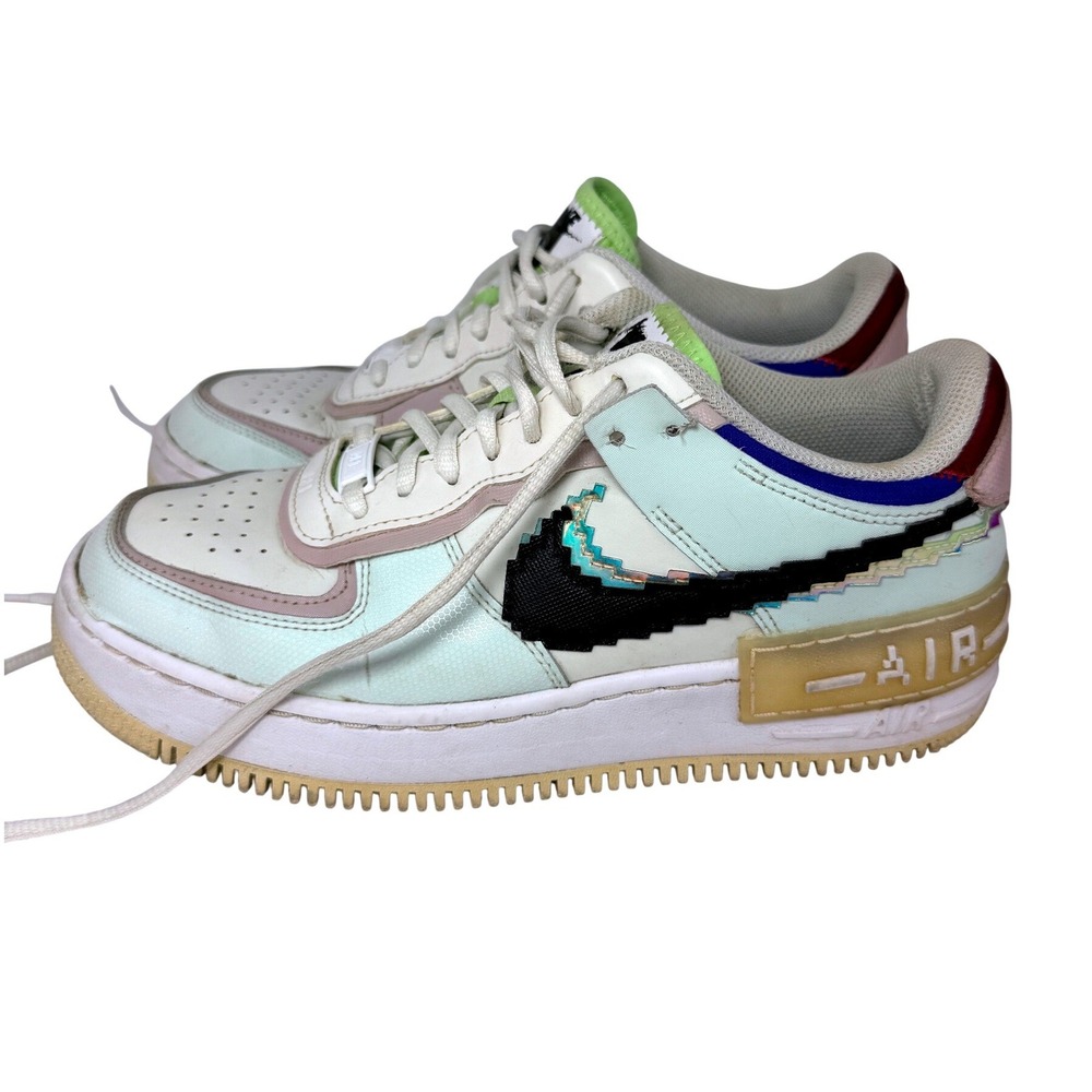 Nike Air Force 1 Shadow SE Womens Size 8.5 Green White Athletic Shoes - BG